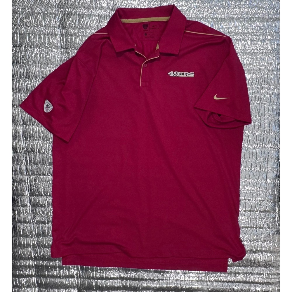 Nike San Francisco 49ers NFL In Game Dri-FIT Polo Shirt Red Mens XL